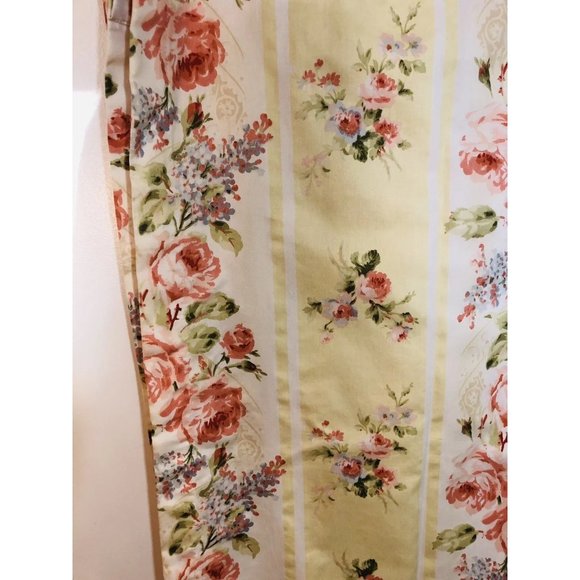 Set 2 Curtain Panels Croscill PRINCESS Rod Pocket 40”x86” Yellow Floral Cottage - Picture 4 of 11